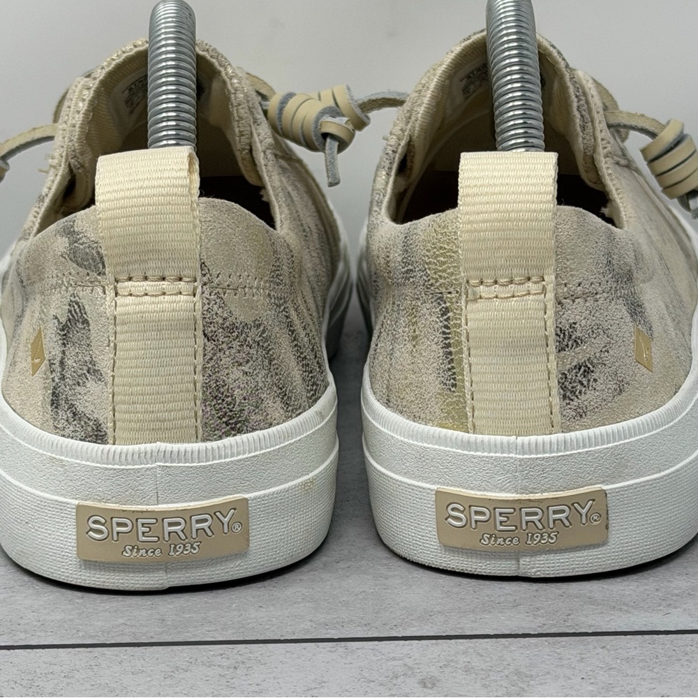 Sperry Women's Camouflage Metallic Leather Slip On Boat Shoes Top Sider Size 10 - Picture 5 of 11